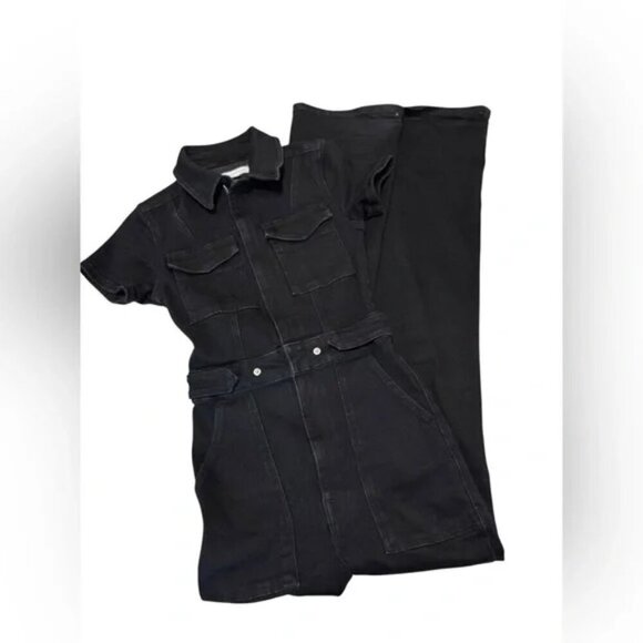GOOD AMERICAN FIT FOR SUCCESS BLACK JUMPSUIT SZ 1 - Picture 3 of 8